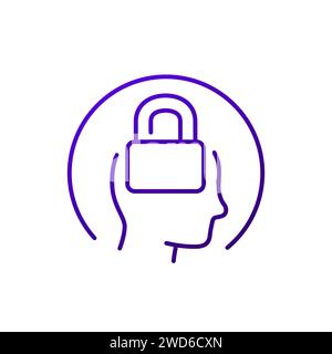 Fixed mindset line icon, vector Stock Vector