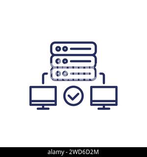 Proxy server line icon on white Stock Vector