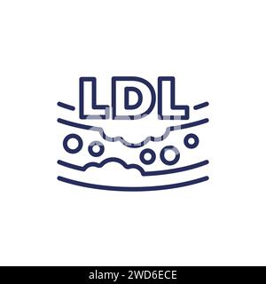 LDL cholesterol line icon with an artery Stock Vector