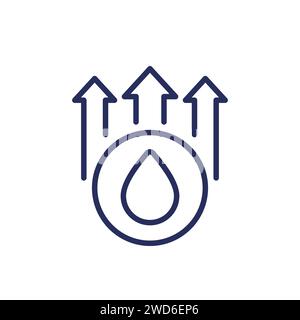 high cholesterol line icon on white Stock Vector