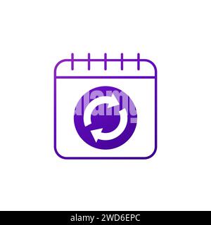 daily refresh icon with a calendar on white Stock Vector