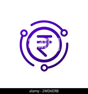 digital rupee, eINR icon, indian currency vector Stock Vector