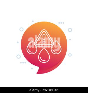 high cholesterol line icon, vector Stock Vector