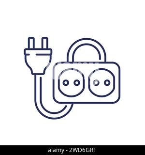 electric plug and a socket line icon Stock Vector