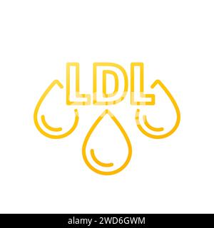 LDL cholesterol line icon on white Stock Vector