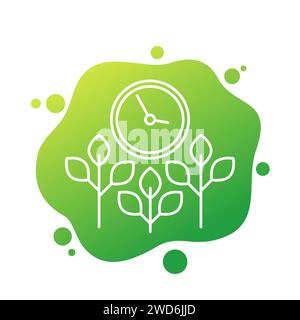 growing crops time icon, farming and agriculture Stock Vector