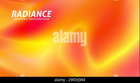 Radiance. Abstract blurred background with red and orangy yellow colors transitions. Vector graphics with gradient Stock Vector
