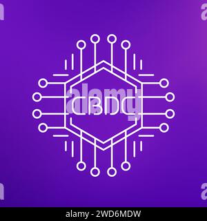 CBDC icon, central bank digital currency vector Stock Vector