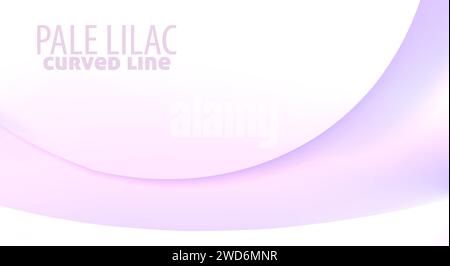 Abstract light lavender curved line on pale pinkish background. Minimal vector graphic pattern Stock Vector