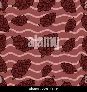 Pine Seamless Pattern in Cartoon Style. Perfect For Background, Backdrop, Wallpaper and Cover Packaging. Vector Illustration. Stock Vector