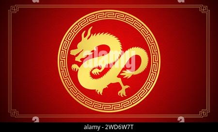 Happy chinese new year 2024 the dragon zodiac sign Stock Photo