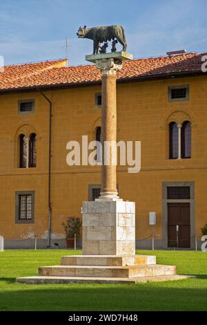 Lupa Capitolina at Cathedral square in Pisa. Italy Stock Photo