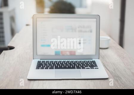 laptop computer on the table in the office Stock Photo