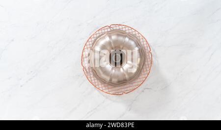 Gingerbread bundt cake with caramel filling Stock Photo
