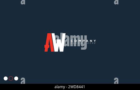 AW Alphabet letters Initials Monogram logo Stock Vector