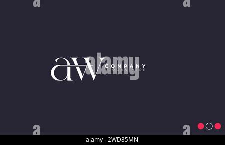 AW Alphabet letters Initials Monogram logo Stock Vector