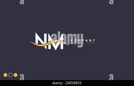 NM Alphabet letters Initials Monogram logo Stock Vector