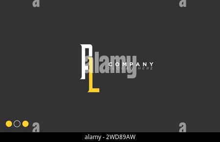 AL Alphabet letters Initials Monogram logo Stock Vector
