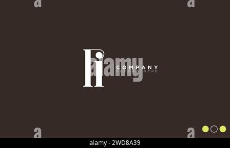 PI Alphabet letters Initials Monogram logo Stock Vector