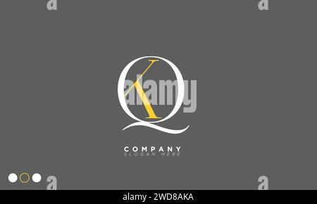 KQ Alphabet letters Initials Monogram logo Stock Vector