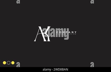 AK Alphabet letters Initials Monogram logo Stock Vector