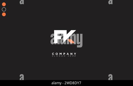 FK Alphabet letters Initials Monogram logo Stock Vector