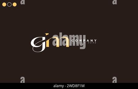 GM Alphabet letters Initials Monogram logo Stock Vector