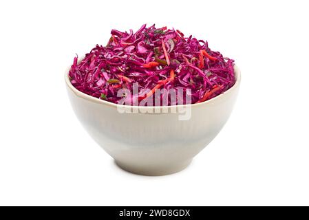 Bowl of coleslaw on a white Stock Photo