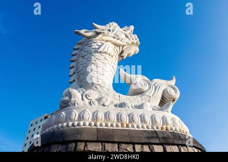 dragon carp statue, the iconic landmark of danang in vietnam Stock Photo