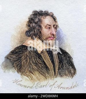 Thomas Howard 2. (oder 14.) Earl of Arundel Earl of Surrey Earl of Norfolk 1585-1646 Englischer Adliger und Höfling, bekannt für seine Marmor- und Handschriftensammlung aus dem Buch Crabbs Historical Dictionary aus 1825, Historisch, digital restaurierte Reproduktion von einer Vorlage aus dem 19. Jahrhundert, Record date not stated Stock Photo