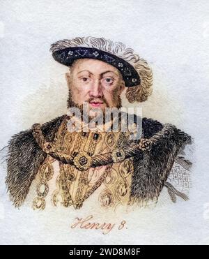 Heinrich VIII. 1491-1547 König von England aus dem Buch Crabbs Historical Dictionary aus 1825, Historisch, digital restaurierte Reproduktion von einer Vorlage aus dem 19. Jahrhundert, Record date not stated Stock Photo