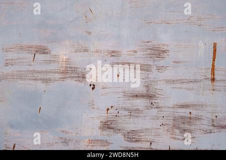 Old worn out blue painted corroded metal sheet grunge background Stock Photo