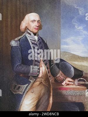 Richard Howe, 1. Earl Howe, 1726-1799. Britischer Admiral, Historisch, digital restaurierte Reproduktion von einer Vorlage aus dem 19. Jahrhundert, Record date not stated Stock Photo