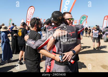 DE SOULTRAIT Xavier (fra), Sébastien Loeb Racing - Bardahl Team, Polaris RZR Pro R, FIA SSV, portrait finish line, arrivee, during the Stage 12 of the Dakar 2024 on January 19, 2024 around Yanbu, Saudi Arabia - Photo Antonin Vincent/DPPI Credit: DPPI Media/Alamy Live News Stock Photo