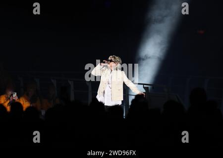 Gangwon Province, South Korea. 19th Jan, 2024. An artist performs during the opening ceremony of the 2024 Gangwon Winter Youth Olympic Games in Gangneung of Gangwon Province, South Korea, Jan. 19, 2024. Credit: Xu Yanan/Xinhua/Alamy Live News Stock Photo