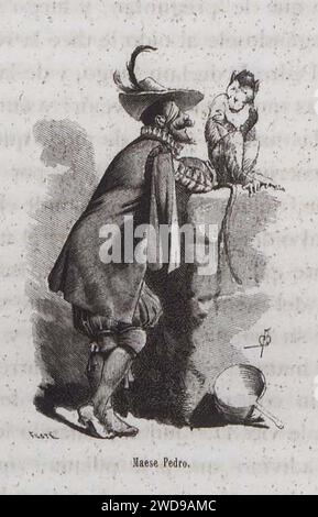 1879, El ingenioso hidalgo D. Quijote de la Mancha, Maese Pedro, Mestres. Stock Photo
