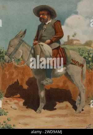 1879, El ingenioso hidalgo D. Quijote de la Mancha, Sancho Panza, Mestres (cropped). Stock Photo