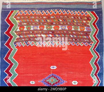 Examples of old historical Ottoman, Turkish, Middle Eastern and Iranian carpets and rugs Stock Photo