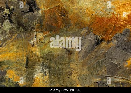 Tawny colored acrylic abstract painting on canvas, grunge  background Stock Photo