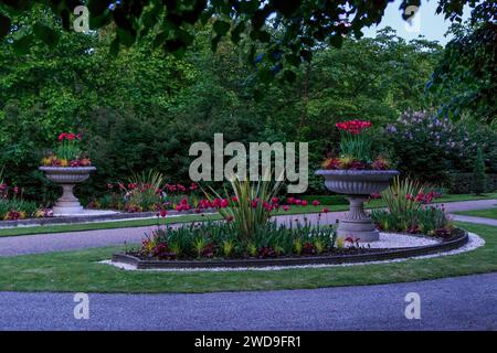 LONDON, GREAT BRITAIN - MAY 17, 2014: These are flower beds in the Regent's Park. Stock Photo