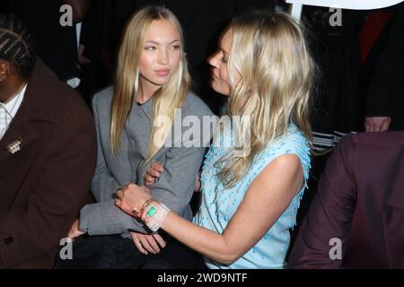 Lila Moss and Kate Moss attends Dior fashion show during the Paris