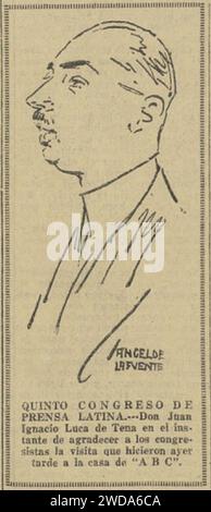 1927-07-06, El Liberal, Juan Ignacio Luca de Tena. Stock Photo