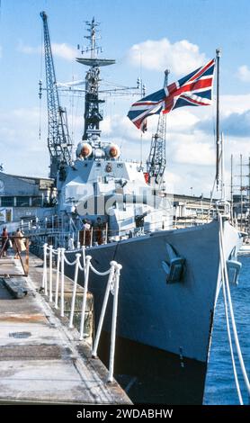 D73 HMS Cavalier world war 2 British Royal Navy C-class destroyer berthed in Southampton Docks, Southampton, Hampshire, England, UK - photograph taken August 1982 Stock Photo