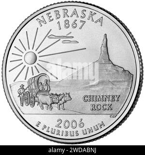 2006-50-state-quarters-coin-nebraska-uncirculated-reverse. Stock Photo