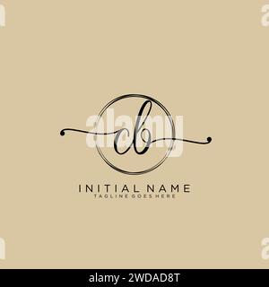 CB Initial handwriting logo with circle Stock Vector