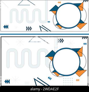 Geometric background gradation green wave line memphis style design Stock Vector