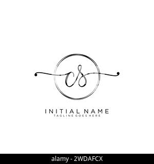 CS Initial handwriting logo with circle Stock Vector