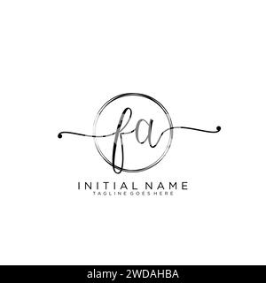 FA Initial handwriting logo with circle Stock Vector