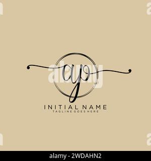 AP Initial handwriting logo with circle Stock Vector