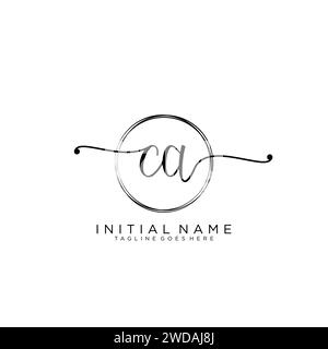 CA Initial handwriting logo with circle Stock Vector